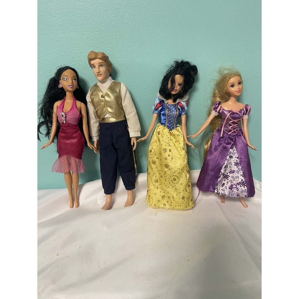 Lot Of 4 Disney Barbie Princess / Prince Dolls